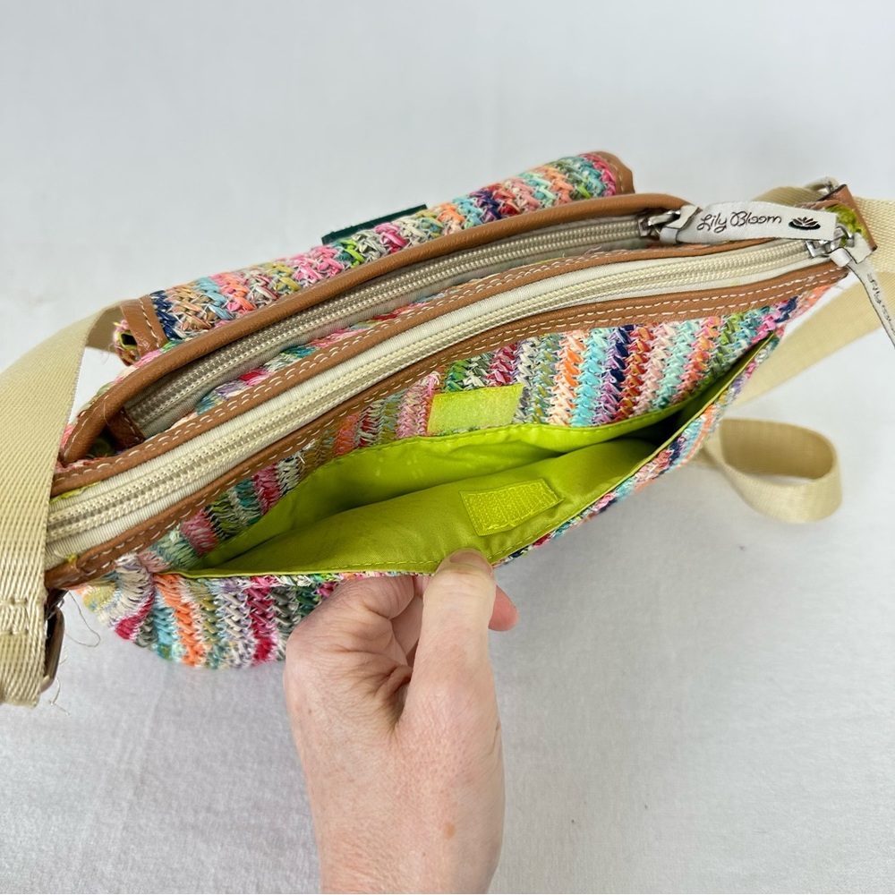 LILY BLOOM Party Favor Fun Colorful Straw Purse Shoulder Crossbody Handbag - Picture 10 of 16